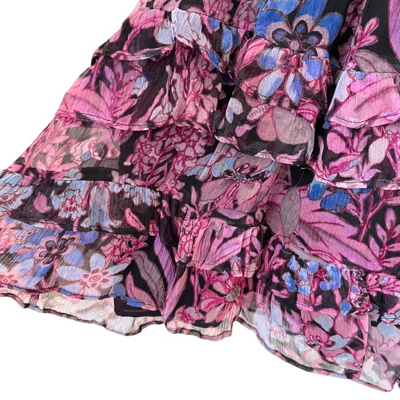 LoveShackFancy Benicia Skirt Midnight Light Tiered Ruffle Floral - Picture 10 of 12